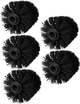 Toilet Brush Head - 5 Pieces - Loose Brush Head for Toilet Brush - Plastic - Loose Toilet Brush Head - Brush Head Set for Toilet Brush - Universal - Thread 12 mm - Suitable for Bathrooms - 80*100mm - Black