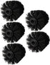 Toilet Brush Head - 5 Pieces - Loose Brush Head for Toilet Brush - Plastic - Loose Toilet Brush Head - Brush Head Set for Toilet Brush - Universal - Thread 12 mm - Suitable for Bathrooms - 80*100mm - Black