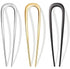 U-Shaped Hairpin - 3 Pieces - Hair Pin - Metal - U-Shaped Large Hairpins - Hair Jewelry - Elegant Updo Chignon Pins - Updo Hair Sticks - For Women - 14cm - Gold/Silver/Black