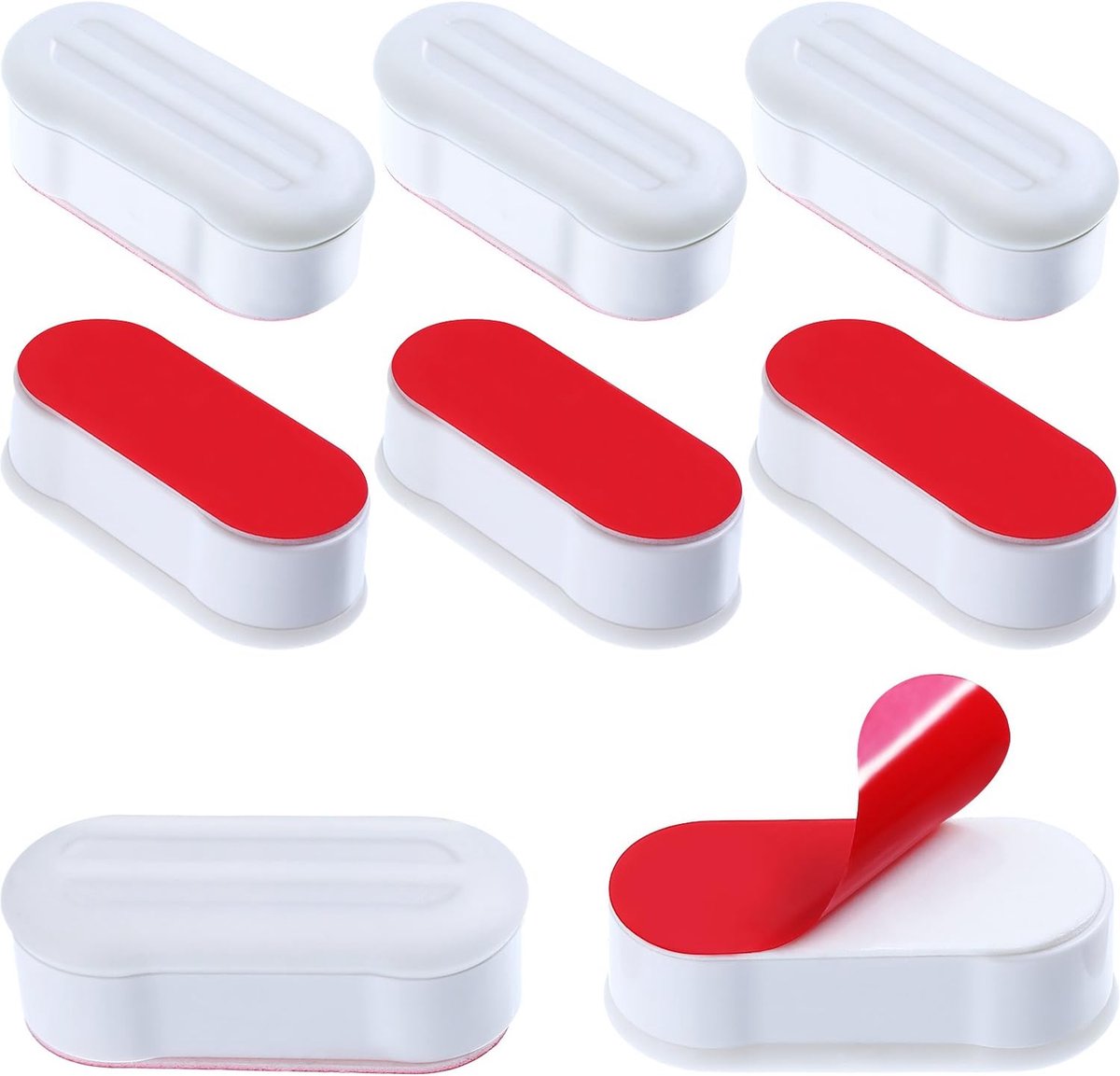 Toilet Seat Buffers - 8 Pieces - Toilet Seat Buffers - Extend Bidet Life - Toilet Seat Buffers - Silent and Soft Closing - Protect Toilet Seat - White - Self-adhesive - TPE, ABS and Plastic