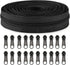 Zippers - 1 Roll - Zipper - Includes 20 Replacement Zippers - Nylon - Metal - Replacement Zipper Set - Zipper Closure Repair Kit - Suitable for Bags, Clothing and Bedding - 10m*2.7cm - Black