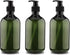 Pump bottles - Shampoo dispensers - soap dispenser - 3 pieces - 500 ml - refillable - PET - Transparent green - for conditioner, shower gel and lotion