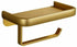 Toilet roll holder - WC roll holder - space aluminum - gold - Self-adhesive / Drilling - double layer - With shelf - 16.7 * 9.5 * 6.2 cm