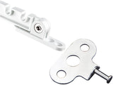 2 pieces - window holder - window limiter white - Window stays - Windows - Window fittings - Window holder & door holder - wind hook - Plastic and metal - 10.6×1.4cm - adjustable - Anti-burglary - window security - for inward-opening windows