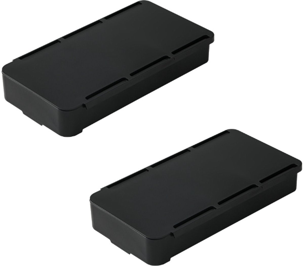 Desk organizer - 2 pieces - Drawer dividers - Self-adhesive - Under desk drawer organizer - Drawer under desk - Hidden desk drawer - For shelves, desks and tables - Black - 19.8*10.5*3.3 cm - ABS