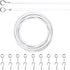 Curtain spiral wire - 10M - Curtain cable - with screw eyes and hooks - 25 sheep eye circles and 25 question mark nails - Spiral wire set - curtain cable line for clothing - Tension spring - white - Metal - for curtain rods, curtains, shower curtains
