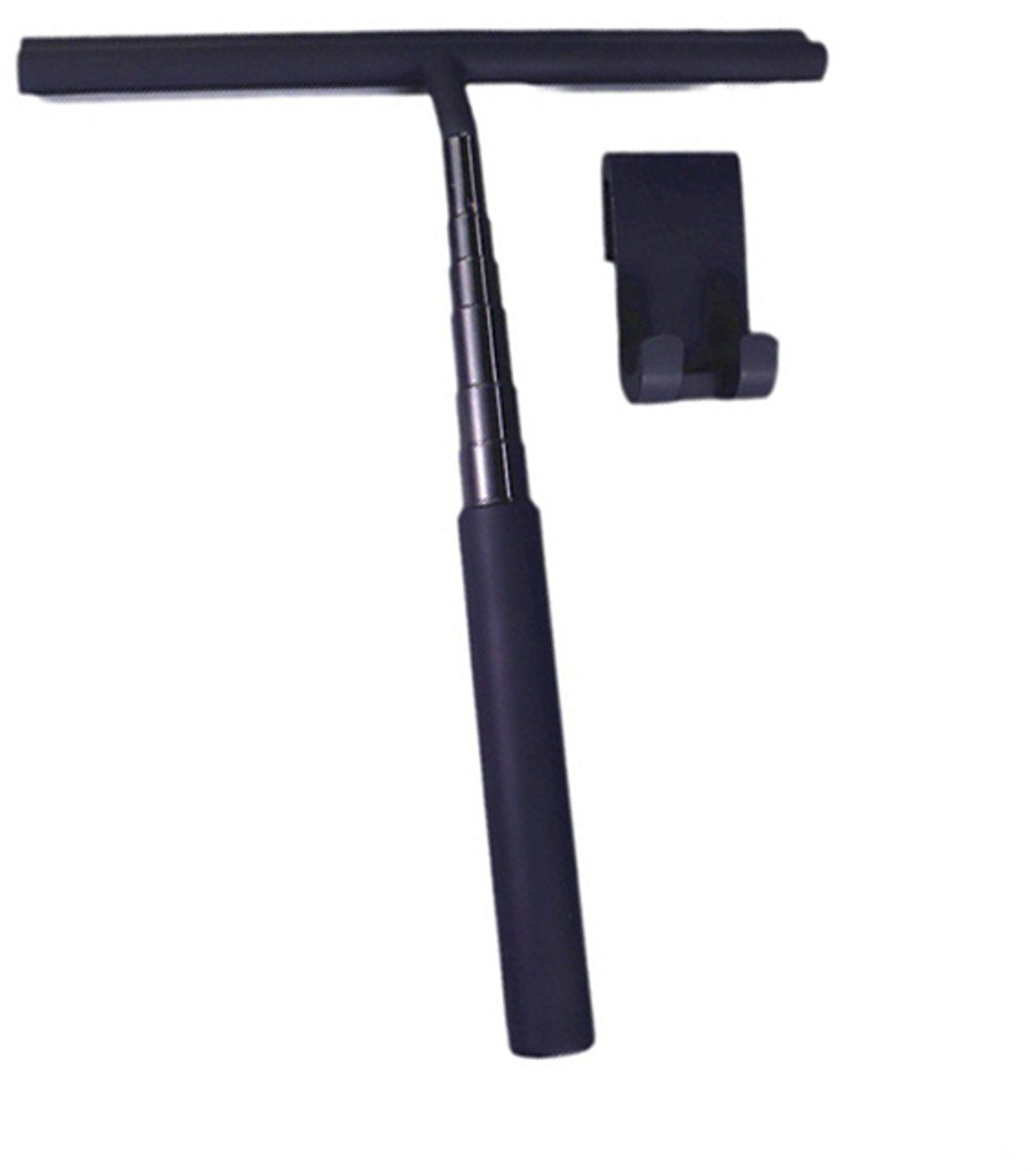 Extendable Shower Squeegee - Shower Squeegee with Holder - Squeegee Shower with 97 cm Telescopic Rod - Aluminum + Silicone - Squeegee - Window Squeegee Shower Squeegee - Squeegee Shower for Shower Doors, Mirrors, Windows, Tiles, Car Windows, Glass Cleanin