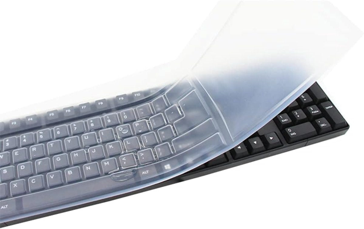 Keyboard Cover - Keyboard Protector - Silicone - Waterproof - Dust and Splashproof - Keyboard Protection - Cover - Dust Cover for Keyboard - For Keyboards - 44.5*13cm - Transparent White