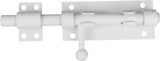 Sliding lock - Sliding lock - Sliding bolt - Gate bolt - Door lock - Bolt - Door bolt - Door lock - Plate bolt - 5 inch - Stainless steel - white - for shed gate storage, garden house door, cupboard