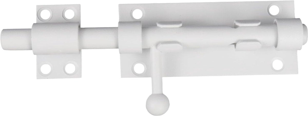 Sliding lock - Sliding lock - Sliding bolt - Gate bolt - Door lock - Bolt - Door bolt - Door lock - Plate bolt - 5 inch - Stainless steel - white - for shed gate storage, garden house door, cupboard