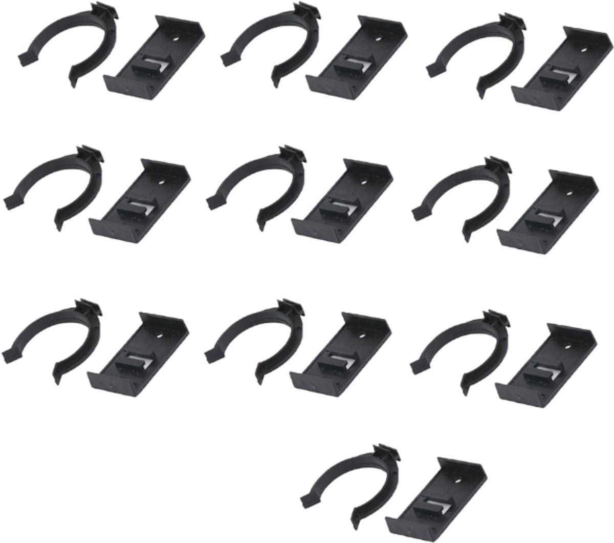 10 pieces - Skirting clips - Furniture clamps - Kitchen plinth hooks - Kitchen plinth clips - For kitchen frames mounting - Black - plastic - For cabinet legs with a diameter of 3.9 cm - For sofa, table, bed, cabinet