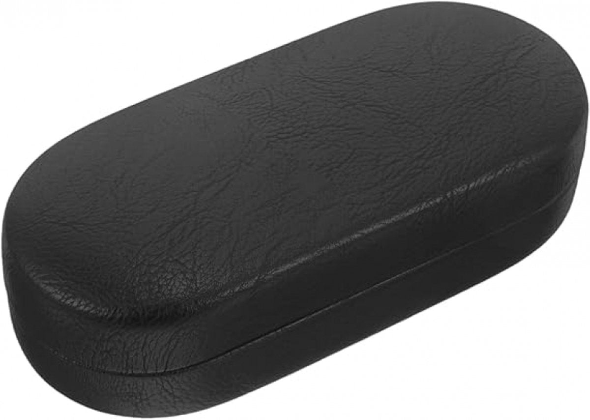 Glasses Case - Hard Glasses Case - Glasses Case - Glasses Case - Sunglasses Protective Box - Portable - Convenient Storage - Gift for Men and Women - 17*7*5.3CM - Black - PU Leather and Metal Frame