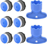 Set of 8 pieces - water-saving aerator - tap screen aerator - tap aerator - tap attachment - universal tap attachment - 18.5mm - blue - ABS - tap connector
