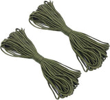 2 pieces - Paracord - 30M - Rope - 4mm Paracord - Clasps, Carabiner, Keyrings, Buckle - Craft Set for Adults, Children, Girls - Bracelet, Lanyard, Keychain Making - Green - Polypropylene