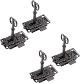 4 Pieces - Furniture Lock - Iron - 53*27 mm - Red Bronze - With Key and Screws - Furniture Locks - Safety Cabinet Lock - Drawer Lock - Lock with Key - For Furniture, Cabinet and Drawer