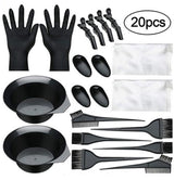 Hair Dye Set - 20-Piece - Paint Brush - Hair Dye Brushes - Brush + Tray + Gloves - Hair Dye Supplies - Hair Dye Starter Kit - Hairdressing Products - Hairdressing Accessories