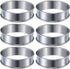 Muffin Rings - 6 Pieces - Cake Rings - Stainless Steel - Round - Non-Stick - Double Curled Edge - Scone Rings - Mousse Ring Cake Mold - Cake Rings - Baking Molds - Suitable for Cakes, Pastries, Cookies and Sandwiches - 8.5*2.5cm - Silver