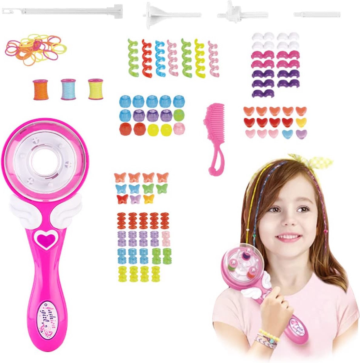 Allecto Premium - Automatic Hair Braiding Machine with Electric Styling Tools Professional Hair Twister Set for Kids Hairstyling Toys