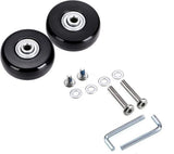 Set of 2 - Suitcase wheels - Replacement wheels for suitcases - Rubber casters - Bearings - Repair kits - 50mm x 18mm - Spare wheels - Suitcase - Casters - Luggage wheels - With screws - Wheels - Caster wheel - Suitcase wheels replacement set