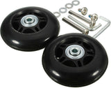 Set of 2 - Suitcase wheels - Replacement wheels for suitcases - Rubber casters - Bearings - Repair kits - 60mm x 18mm - Spare wheels - Suitcase - Casters - Luggage wheels - With screws - Wheels - Caster wheel - Suitcase wheels replacement set