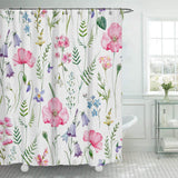 Shower curtain - 90x180cm - Watercolor Flower Plant Tropical Leaf - Polyester - Color - Printed - Anti-mold - Waterproof