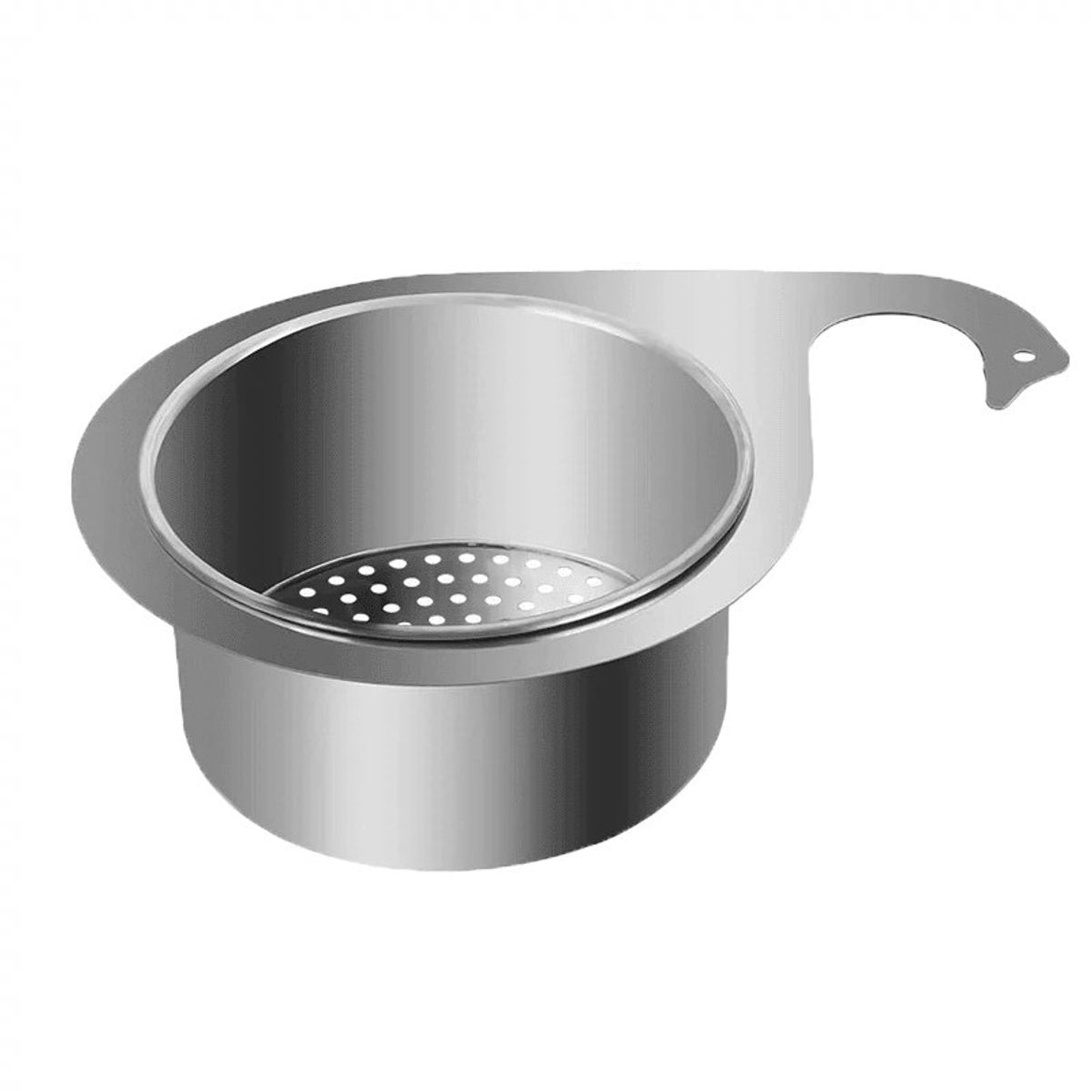 Colander - Sink Colander - 21*5.8 cm - Kitchen Utensils - Kitchen Colander - Silver - Stainless Steel - Sink Basket - Suitable for Kitchen Use