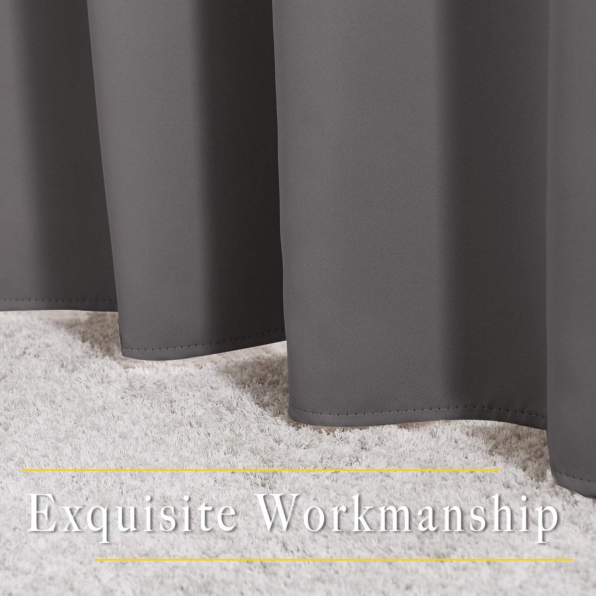 Curtain - Luxury, Blackout - 150*200 cm - Gray - 1 Piece - ready-made - with holes