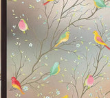 Window film - Glue-free adhesive film for windows and bathrooms - 30cm*1m - PVC - Static - Easy installation - Colorful - Branches and birds