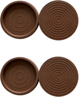 4 Pieces - Non-Slip Furniture Pads - Rubber - Brown - Round - For Floor and Furniture Protection - Suitable for Bed Sofa Stoppers - 75*75*9mm