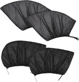 Car Sunshade - 4 Pieces - Suitable for Front and Rear Windows - Polyester - UV Protection - Car Sunshade for Baby & Child - Car Window Sun Protection - Car Sunshade - Car Accessories - Universal - Black