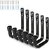 Storage hooks - wall hooks - tool hooks - garage organizer - 6 pieces - 9*11.5 cm - iron - black - with rubber end cap - Including screws - for cellar, bicycle, wall-mounted ladder