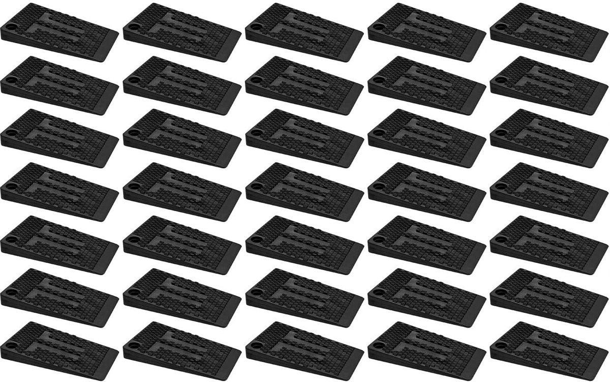 Furniture wedges - 35 pieces - Leveling wedges - Leveling pad Base leg - Furniture coaster - Furniture feet - Wedge set - Leveling wedge - Black - 5*3*0.5 cm - Plastic