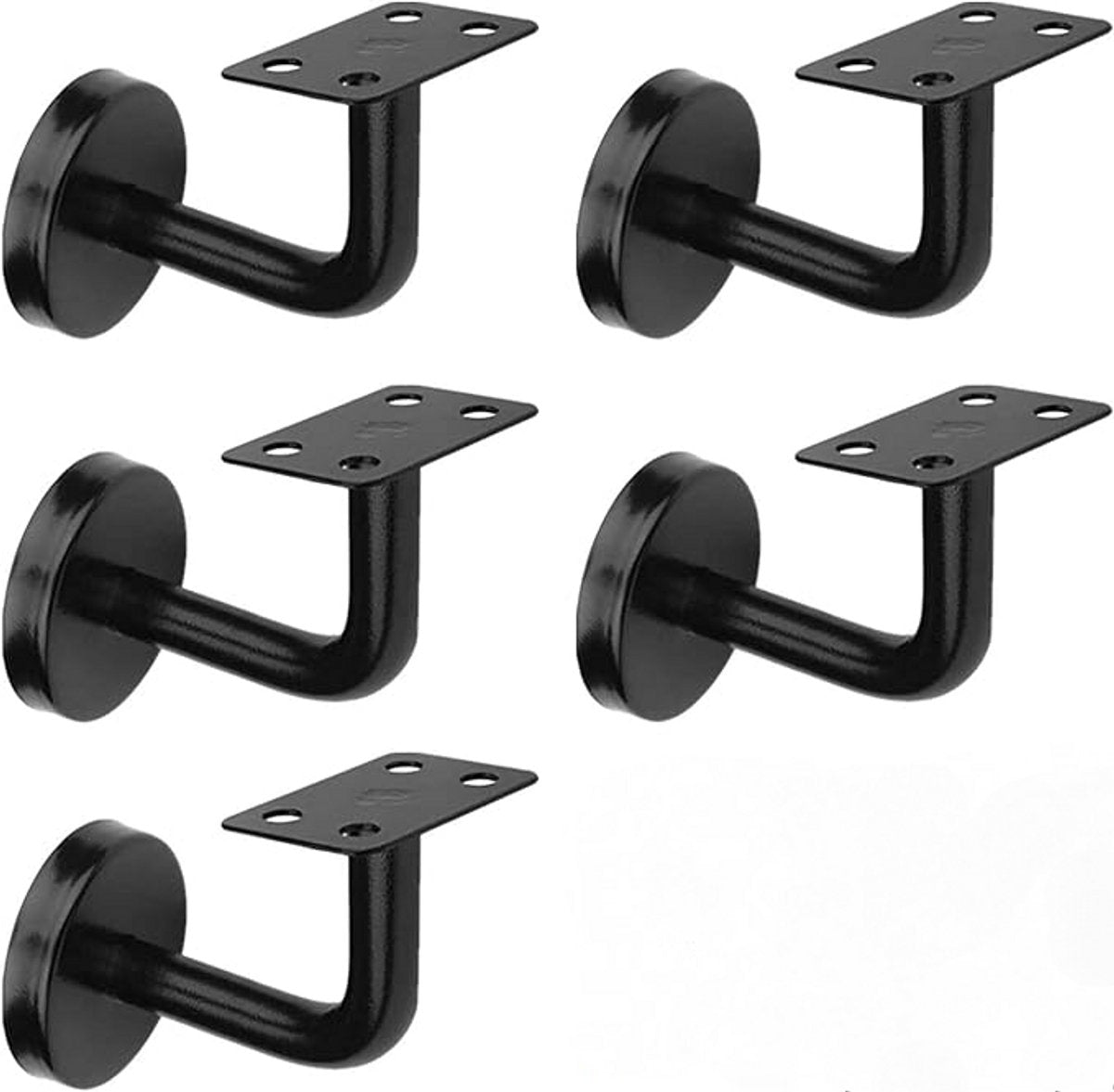 5 pieces - Handrail holder - handrail brackets - wall bracket - handrail support rod - Staircase Handrail Support - 6*8 cm - black - stainless steel - for stairwells, indoors and outdoors - for square/horseshoe-shaped handrails