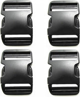 Buckles and closures - 20mm snap buckle - Black plastic - 4 pieces