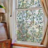Window film - 40 x 100cm - Sun protection & insulating - Static - Static self-adhesive adhesive film - Decorative film - Stained glass - Green vines - PVC