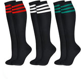 3 pairs - Socks - Striped socks - Tubular socks - Sports socks - Long socks for women - Knee socks - Women's knee socks - Warm - Simple - 3 colors - Polyester - 35*19cm