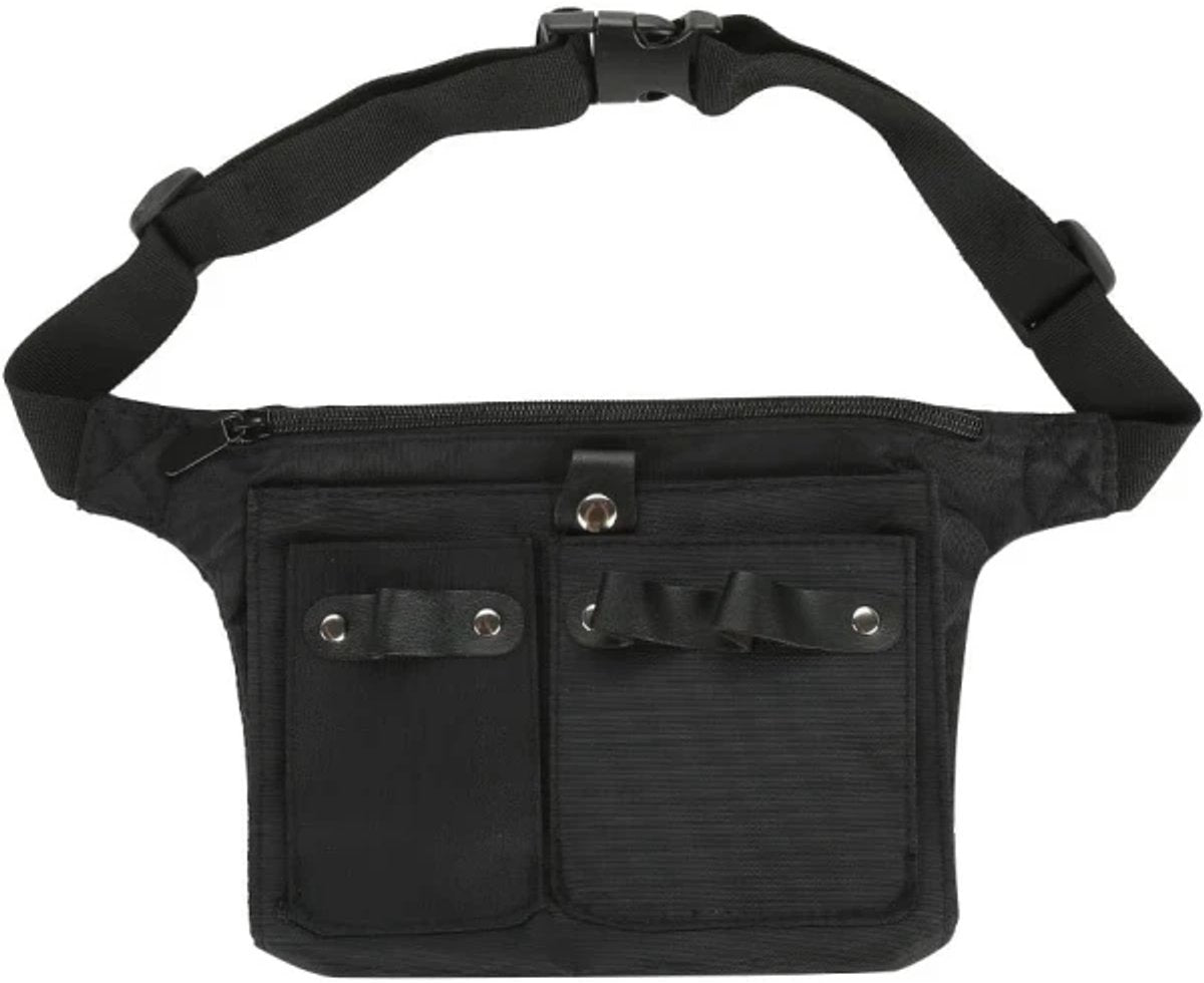 Hairdresser's Bag - Hairdresser's Belt Bag - Hairdresser's Scissor Bag - Canvas - 34*18 cm - For combs, clips - Black