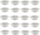 Ventilation grille - 20 pieces - 35mm - Round air grilles - Stainless steel - Ventilation holes - For bathroom, home office, kitchen - White