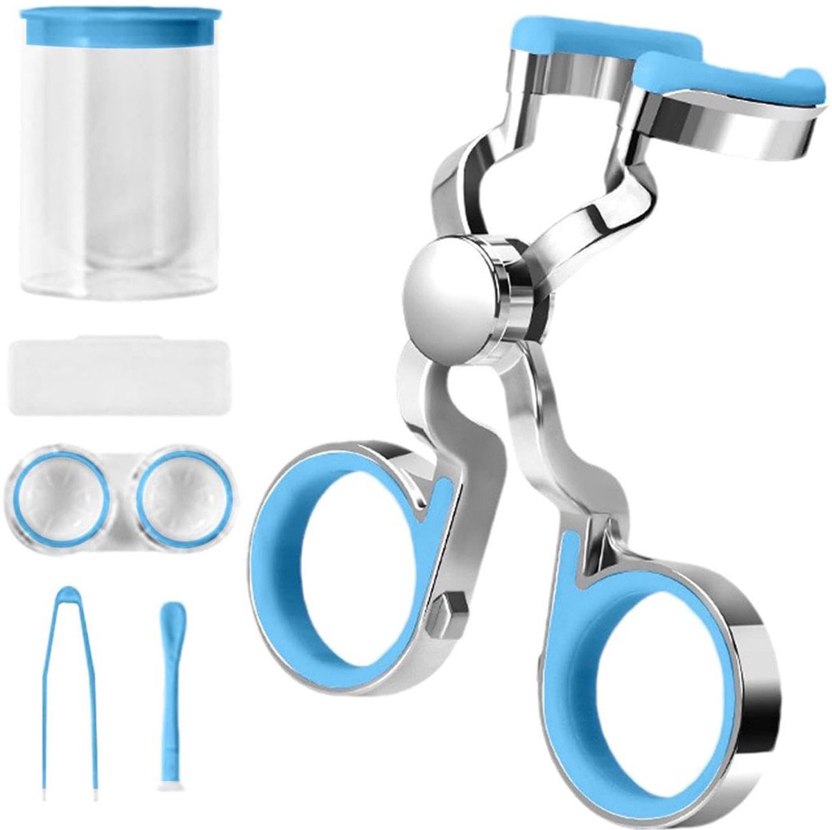Contact Lens Wearing Aids - Eyelid Wear Aid - Lens Suction Cup - Contact Lens Holder - Contact Lens Eyelid Tensioner - Lens Suction Cup - Contact Lens Holder - Silicone Soft - Blue