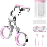 Contact Lens Wearing Aids - Eyelid Wear Aid - Contact Lens Inserter Remover - Contact Lens Eyelid Stretcher - Contact Lens Lens Aid - Lens Suction Cup - Contact Lens Holder - Silicone Soft - Pink