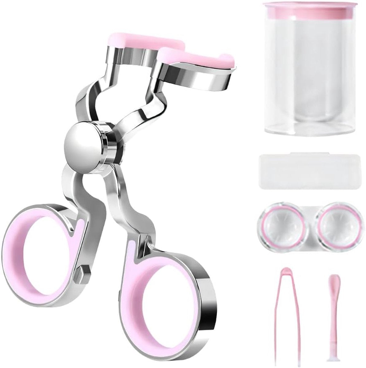 Contact Lens Wearing Aids - Eyelid Wear Aid - Contact Lens Inserter Remover - Contact Lens Eyelid Stretcher - Contact Lens Lens Aid - Lens Suction Cup - Contact Lens Holder - Silicone Soft - Pink