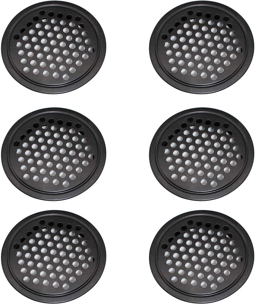 pieces - air grilles - ventilation grille cover - ventilation grille - ventilation holes - 53mm - black - round - stainless steel - for kitchen, bathroom, wardrobe, cupboard