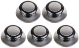 Pot Lid Knob - 5 Pieces - Lid Knob - 5-12mm Universal - Lid Handle - Kitchen Cookware Knob - For Replacing Pot Lids - 5.8*2.3cm - Silver and Black