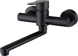 Bath faucet - Kitchen faucet - Washbasin faucet - Stainless steel - Black - 26*11 cm - Wall installation - Wall mounted - Swivel spout - Single lever