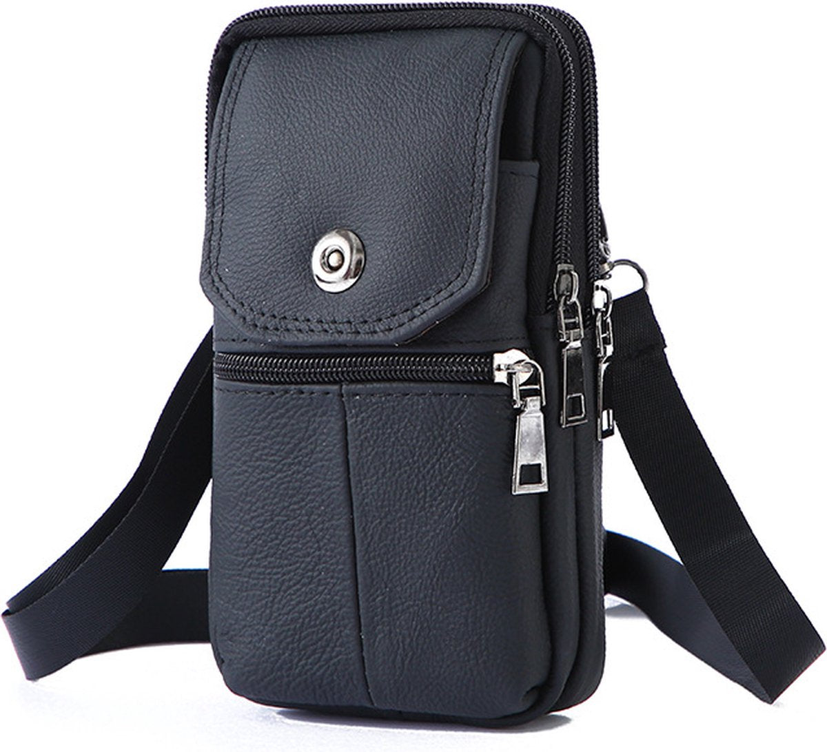 Belt Bag - with Shoulder Strap - Standing Belt Bag - Leather - Men - Belt Bag - Neck Bag - Belt Pouch - Men's Phone Bag - Men's Shoulder Bag - Gift - 19*10*4cm - Shoulder Bag - Wallet - Cell Phone Pouch - Bag