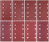80 pieces - Sanding sheets - Sandpaper set - 40/60/80/120/180/240/320/400 grit - rectangular flocked sandpaper - 8 holes - red - 185*93mm