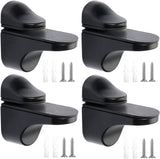 Glass Clamp - 4 Pieces - Glass Shelf Brackets - Zinc Alloy - Glass Shelf Brackets - Adjustable - Duckbill Glass Clamp - Glass Shelf Support Bracket - Clamp Holder Wall Mount - For 3mm-18mm Thick Glass and Wood Shelves - 5.6cm - Black
