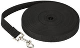 Dog Leash - 20 Meter - Training Leash - Tow Leash - Tracking Leash - Types of Dog Leashes - 2cm - Black - for Training, Walking and Recall - for Puppies, Small and Medium Dogs - Polypropylene