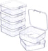 6 Pieces - Small Clear Plastic Storage Box Containers with Hinged Lids - L 5.5 x W 5.5 x H 2cm - Mini Boxes for Pills, Beads, Jewelry & Hobby Items - Stackable Mini Tubs - Transparent