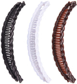 Hair Clip - 3 Pieces - Hair Clip - Hair Clip - Hairpin - Banana Clip - Hairpins Women - Double Comb Long Hair Clips - For Fine Thick Hair - Brown/Black/White